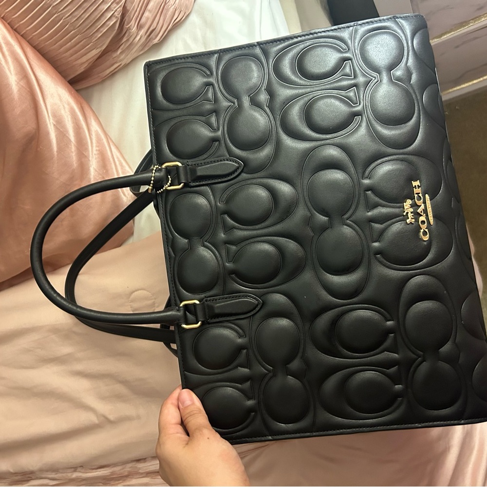 Coach maggie Black Embossed Tote Bag